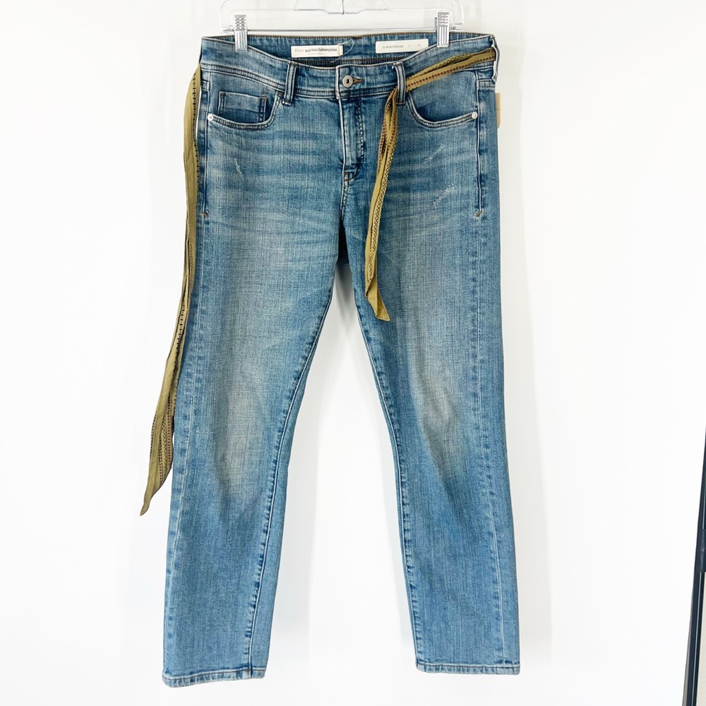 Pilcro by Anthropologie Mid-Rise Slim Boyfriend Jeans Tie Belt